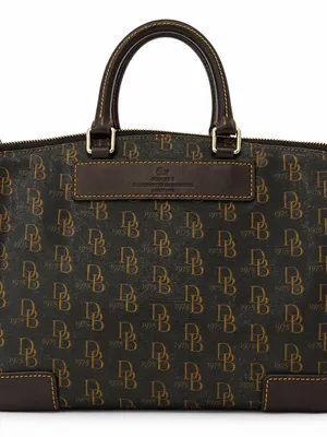 Dooney & Bourke Brown Monogram Satchel with Gold Hardware thumbnail 2