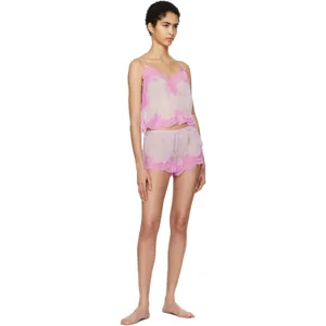 NWT SKIMS ROMANCE LACE CROPPED CAMI AND SHORT SET Sugar Plum Large thumbnail 4