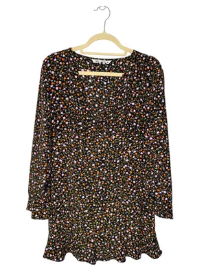 Zara Micro Floral Mini Dress Size L thumbnail 3