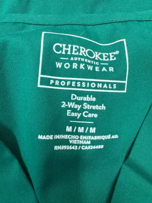 Cherokee Mens Hunter Green Short Sleeve Scrub Top Size Medium thumbnail 3