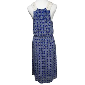 Band of Gypsies Midi Dress Womens S Blue White Geometric Crochet Lace DR5572F‎ thumbnail 8