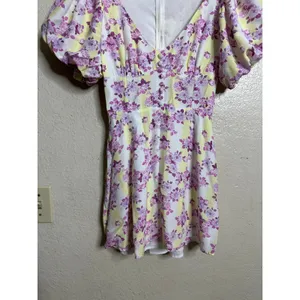 For Love & Lemons Atlanta Mini Dress size XS Floral Purple Yellow thumbnail 4