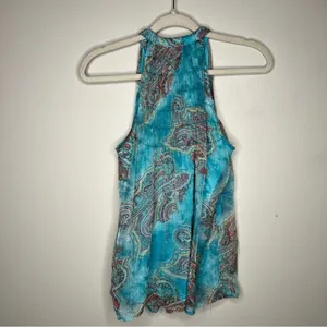 Adiva Womens Size S Sheer Chiffon Paisley Fairy Boho Halter Whimsical Top‎ thumbnail 2