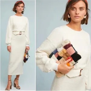 Dolan Anthropologie Jacqueline Sweater Dress Cream Maxi Ivory Bone Left Coast thumbnail 4