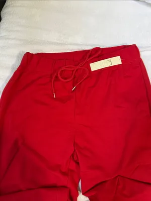 Erika Sport Red Wide Leg Drawstring Lounge Pants NWT Large thumbnail 7