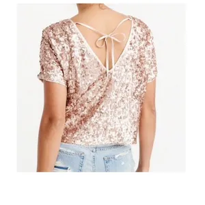 Abercrombie and Fitch Rose Gold Sequins Top Tie Open Back Boxy‎ party S thumbnail 2