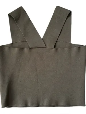 A.L.C. Victoria Cropped Stretch Knot Tank Olive Size Large thumbnail 1