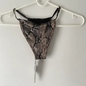 Motel Rocks NWT Taupe & Black Valter Snake Print Cheeky High Cut Bikini Bottom thumbnail 5