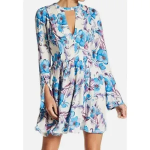NEW Free People Women Size 4 Tegan Long Sleeve Floral Dress v6x thumbnail 7