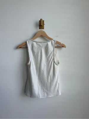 Aritzia Wilfred Picnic Satin Babydoll Camisole Ivory Lace Tie Front 2XS thumbnail 12
