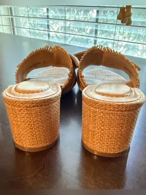 Bandolino Arden Mule Natural Woven Bow Block 2” Heel Open Toe Mule Summer Sanda thumbnail 8