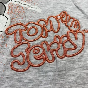 Tom & Jerry Freeze Women's Size XXS T Shirt Raised Embroidery‎ Cat Mouse Cartoon thumbnail 2