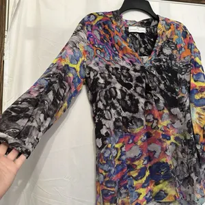 Amanda Uprichard Size Small Multicolor Print Silk‎ 3/4 Sleeve Blouse Top thumbnail 2