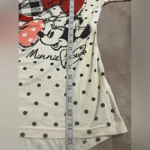 Disney Parks Minnie Mouse Top Size Medium Polka Dots 3/4 Sleeves thumbnail 4