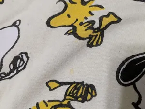 Peanuts Snoopy Cropped Off White Graphic Sweater Yellow Size XL thumbnail 3