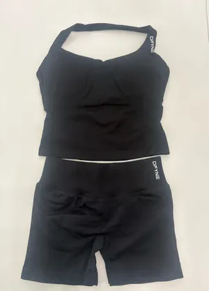 DFYNE set black medium  shorts and top new without tags thumbnail 1