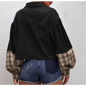 SHEIN Tartan Panel Corduroy Crop Shacket Size Medium‎ thumbnail 4
