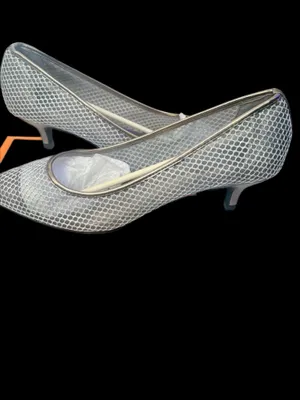 Mesh Sliver Heels Silver Size 8.5 thumbnail 4