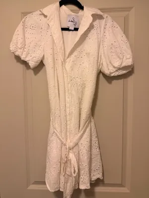 Sam Edelman White Eyelet Mini Dress thumbnail 1