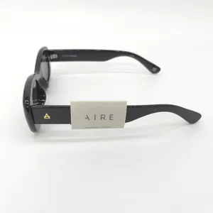 AIRE Calisto Sunglasses OS Black Oval Retro Y2K Minimalist Edgy Cyber Mob Wife‎ thumbnail 5