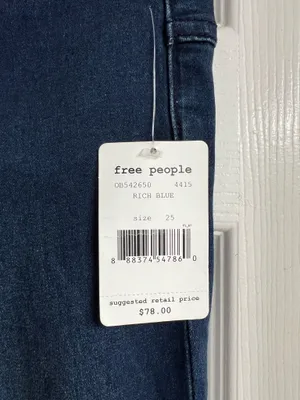 Free People Dark Blue Flare Jeans thumbnail 2