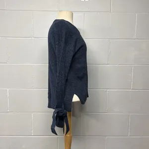 Madewell Marled Baltic Blue Tie Cuff Pullover Sweater Size XXS thumbnail 5