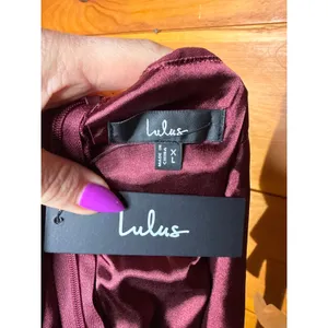 NWT Lulus Love Me Forever Burgundy Tie-Strap Square Neck Maxi Dress Size XL thumbnail 6