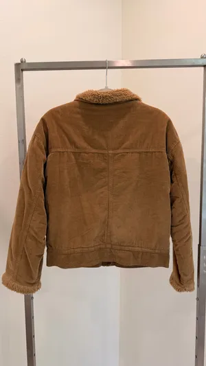 American Eagle Men’s Brown Lined Zip Cotton Bomber Jacket Short Spread XS thumbnail 2