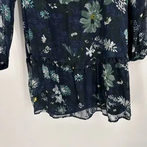 Ann Taylor Loft Navy Blue Winter Garden Floral Flounce Dress Size S‎ Feminine thumbnail 8