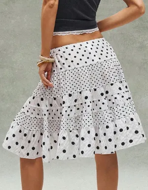 Boutique White and Black Midi Skirt thumbnail 6