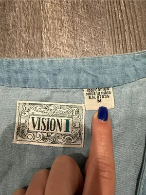 Vintage Vision I Denim Crochet Vest Blue Size M thumbnail 3