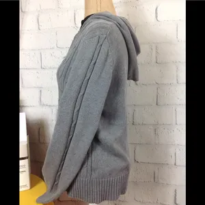 ⬇️ CABLE KNIT HOODIE Gray Size M thumbnail 4