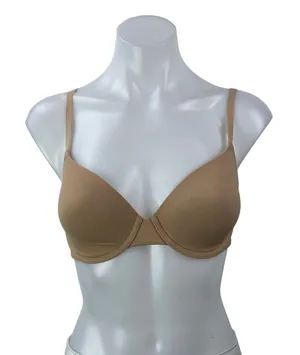 NEW SKIMS Women's Beige Seamless Adjustable Straps Underwire T-shirt Bra Sz 32D thumbnail 1