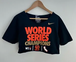 San Francisco Giants NIKE Off the Shoulder Cropped Tee thumbnail 1