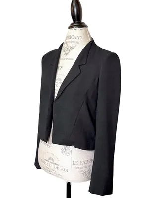 ‘I L❤️VE’ Black Cropped Blazer Sz S thumbnail 4