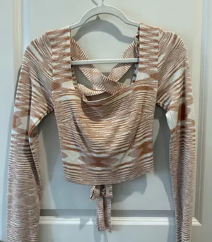 Orange and White Cotton Candy Stripped Longsleeve thumbnail 1