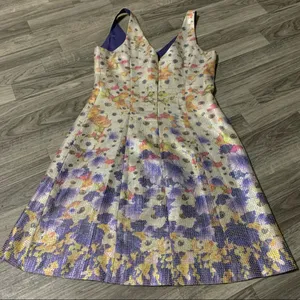 Adrianna Papell Floral Tank Top V-Neck Sleeveless Dress; size 4 thumbnail 9