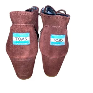 Tom’s lace up wedge ankle booties brown size 8 1/2 thumbnail 5