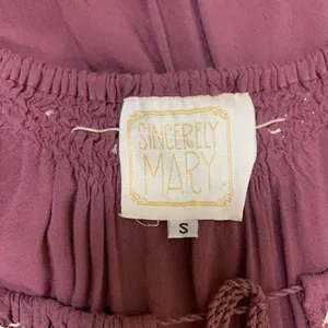 Sincerely Mary Boho Peasant Top Embroidered 3/4 Sleeve Tunic Blouse Purple Small thumbnail 6