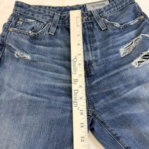 AG‎ Adriano Goldschmied The Phoebe High Rise Distressed Straight Leg Jeans 25R thumbnail 3