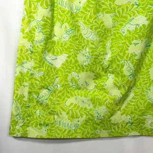 Lilly Pulitzer Size 4 Skirt VTG‎ White Label Green Animal Print Retro Cotton 464 thumbnail 6