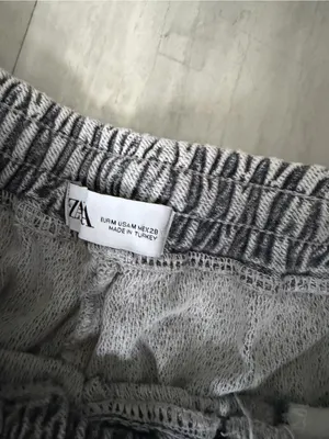 Zara Light Gray Women’s Drawstring denim Joggers thumbnail 4