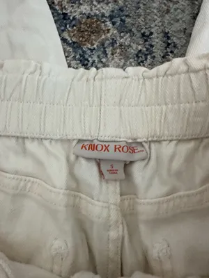 Knox Rose Women's Cream High-Waist Button-Fly Ruffle Waistband Pants Size S thumbnail 2