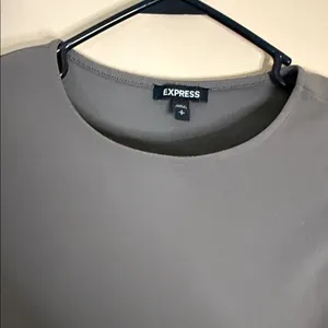 Express Taupe Gray Long Sleeve Crewneck Bodysuit thumbnail 3