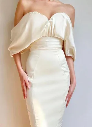 House Of CB NWT AISHA IVORY SATIN STRAPLESS DRESS thumbnail 2