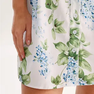 Rihoas White Floral Square Neck Mini Dress thumbnail 3