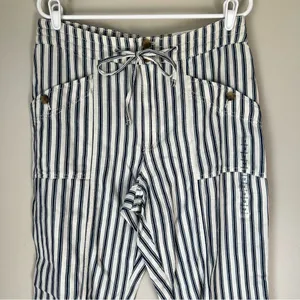 American Eagle Women’s Striped High Rise Taper Fir Pants Size 12 New thumbnail 2