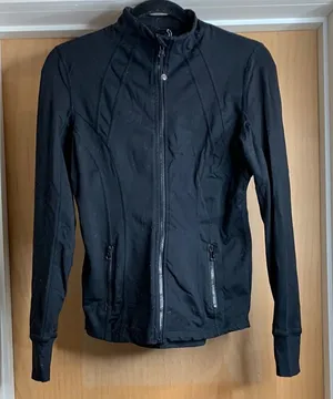 90 degree Black Zip Fitted Work Out Yoga Athletic Jacket thumbnail 1