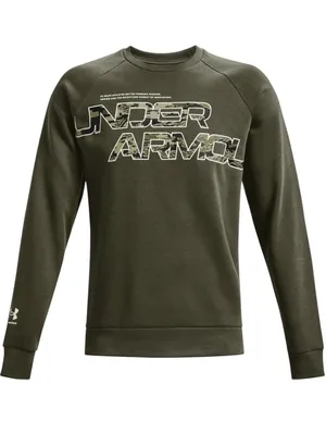 Under Armour Rival Fleece Camo Script Crew Sweatshirt thumbnail 1