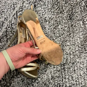 Badgley Mischka Gold Strappy Heels thumbnail 3